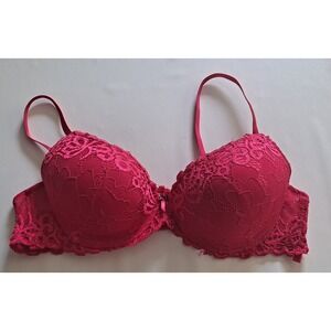 XOXO 38 C HOT PINK PUSH UP BRA  ADJ.STRAPS, LACE CUPS